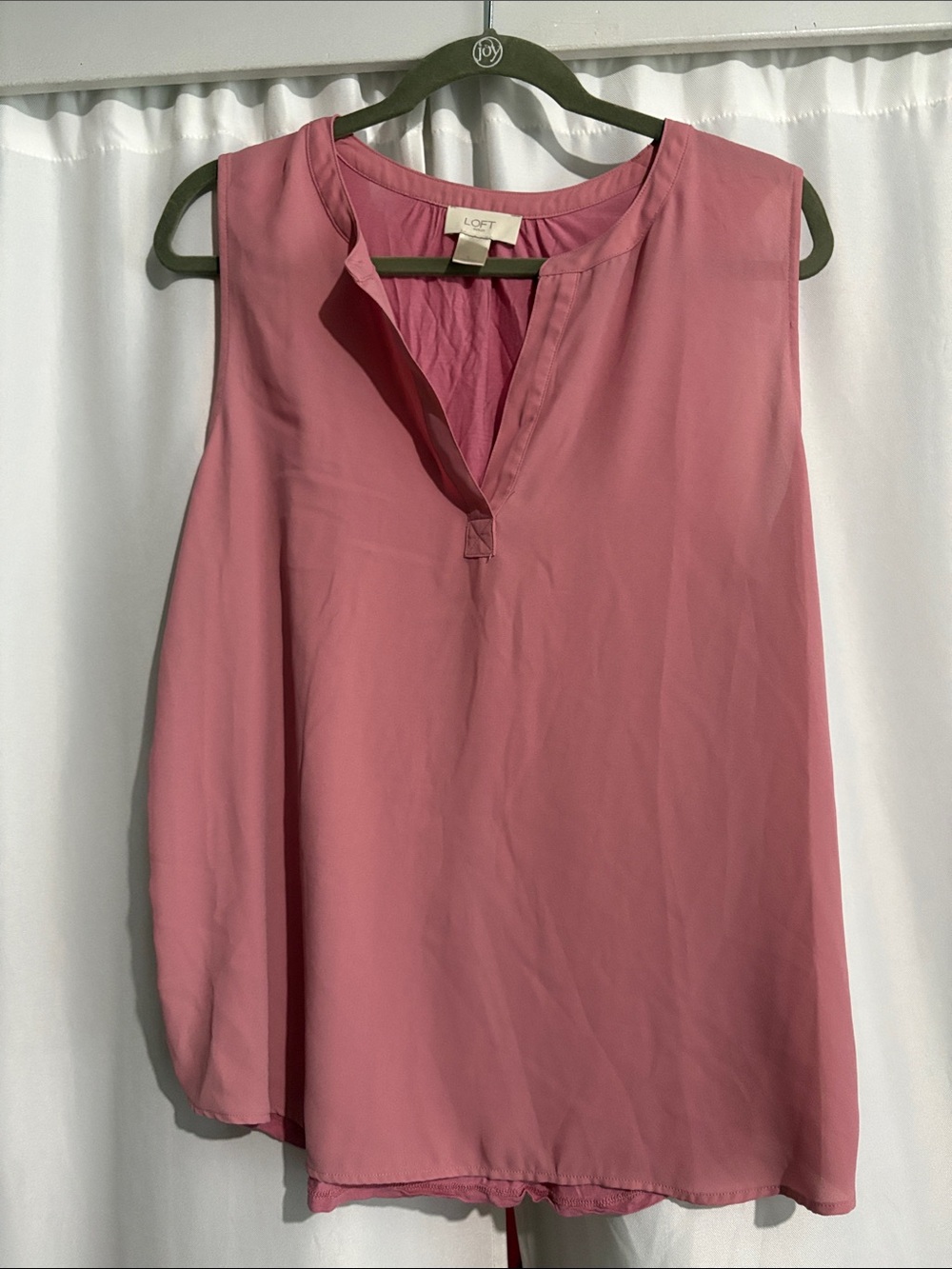 LOFT Dusty Rose Sleeveless Split-Neck Camisole